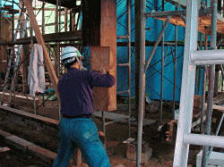 大黒柱ね継ぎ・金輪継ぎ